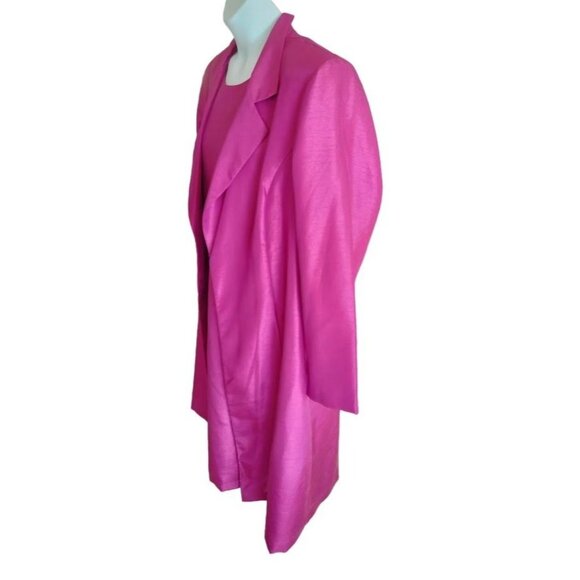Blair Plus Size 22W Jacket & Dress Set Pink 2-Piece Suit Notch Lapel Open Front - Picture 4 of 11